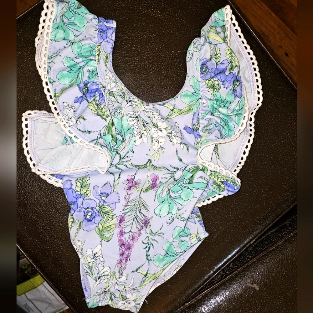 NWT Janie and Jack baby girl full piece swimsuit sz 6/12mos
